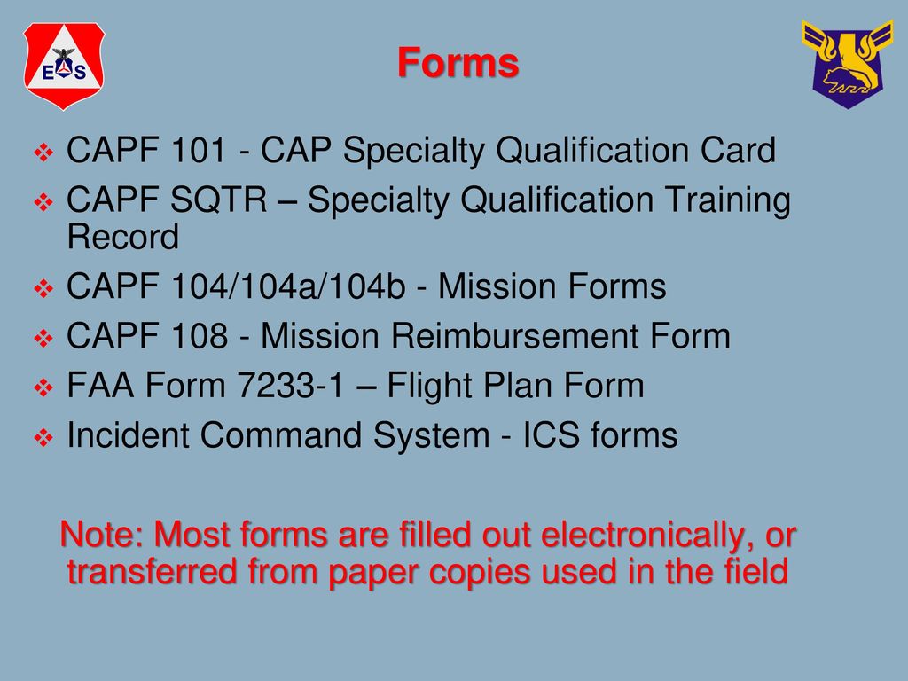 Civil Air Patrol California Wing Mission Scanner Duties and CAP